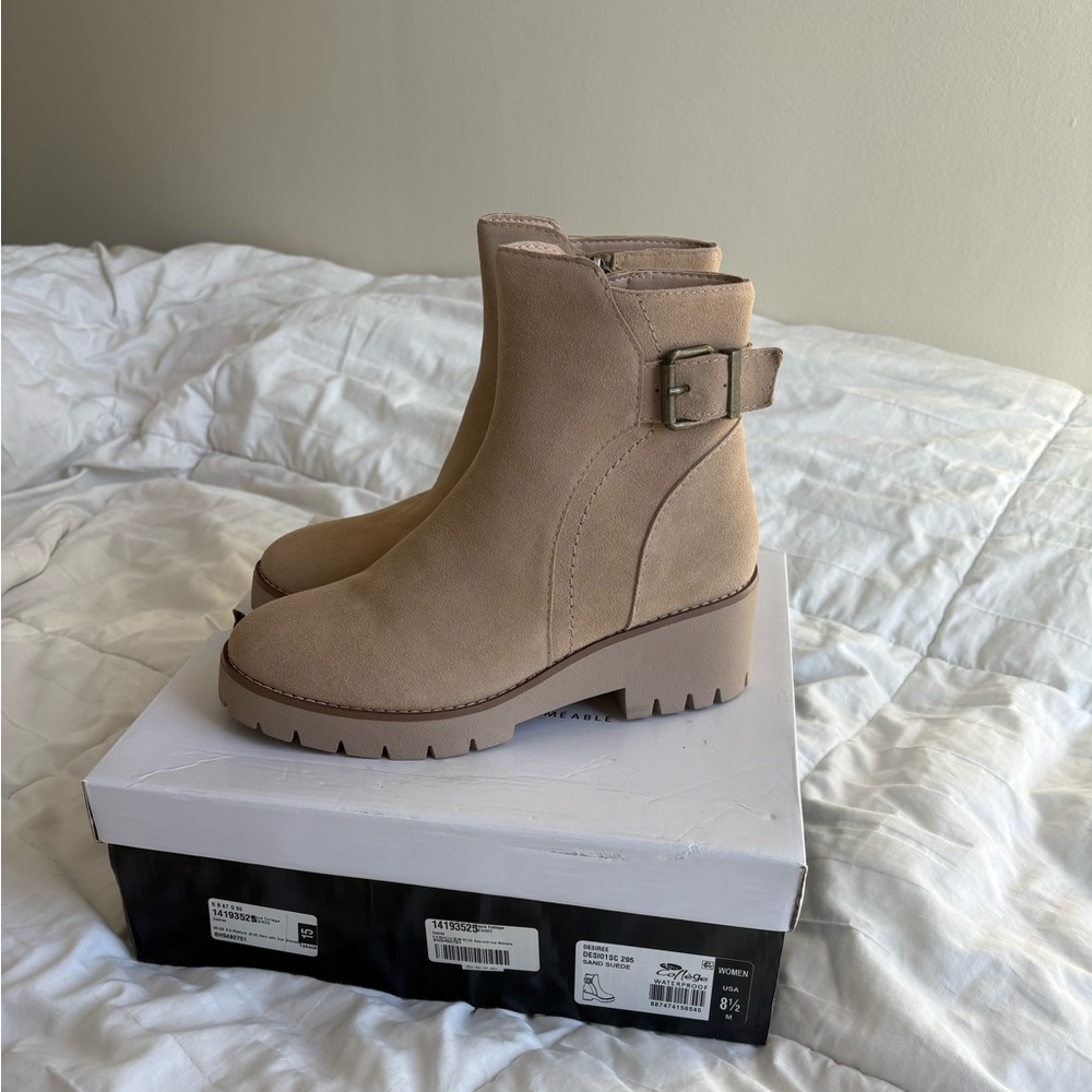 Aqua College Desiree Waterproof Almond Toe Block Heel Booties Women’s 8.5 Fits 8